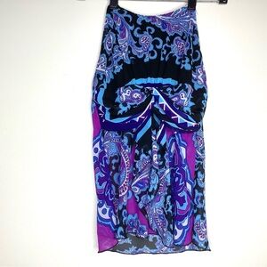 < Y2K Lotus Paisley Print Halter Top >